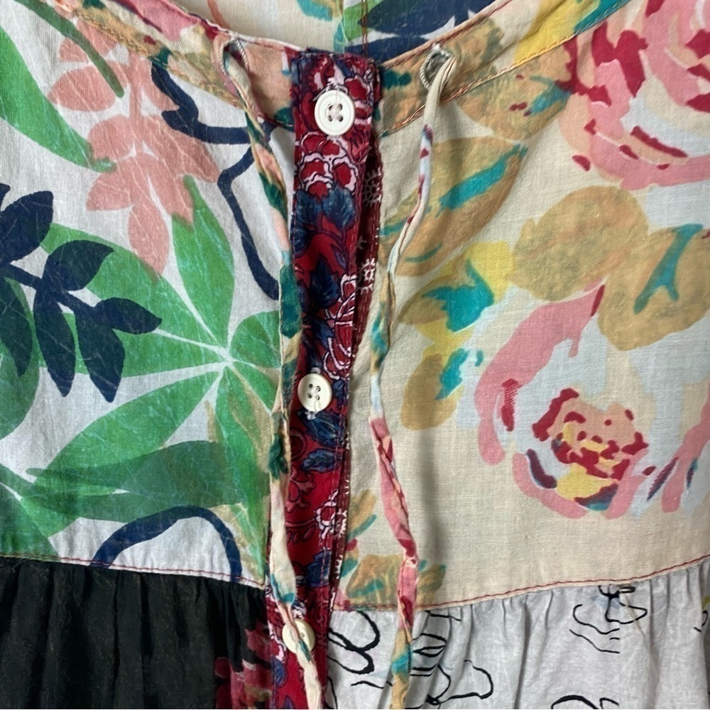 Sacred Threads Boho Patchwork Tiered Top - image 7